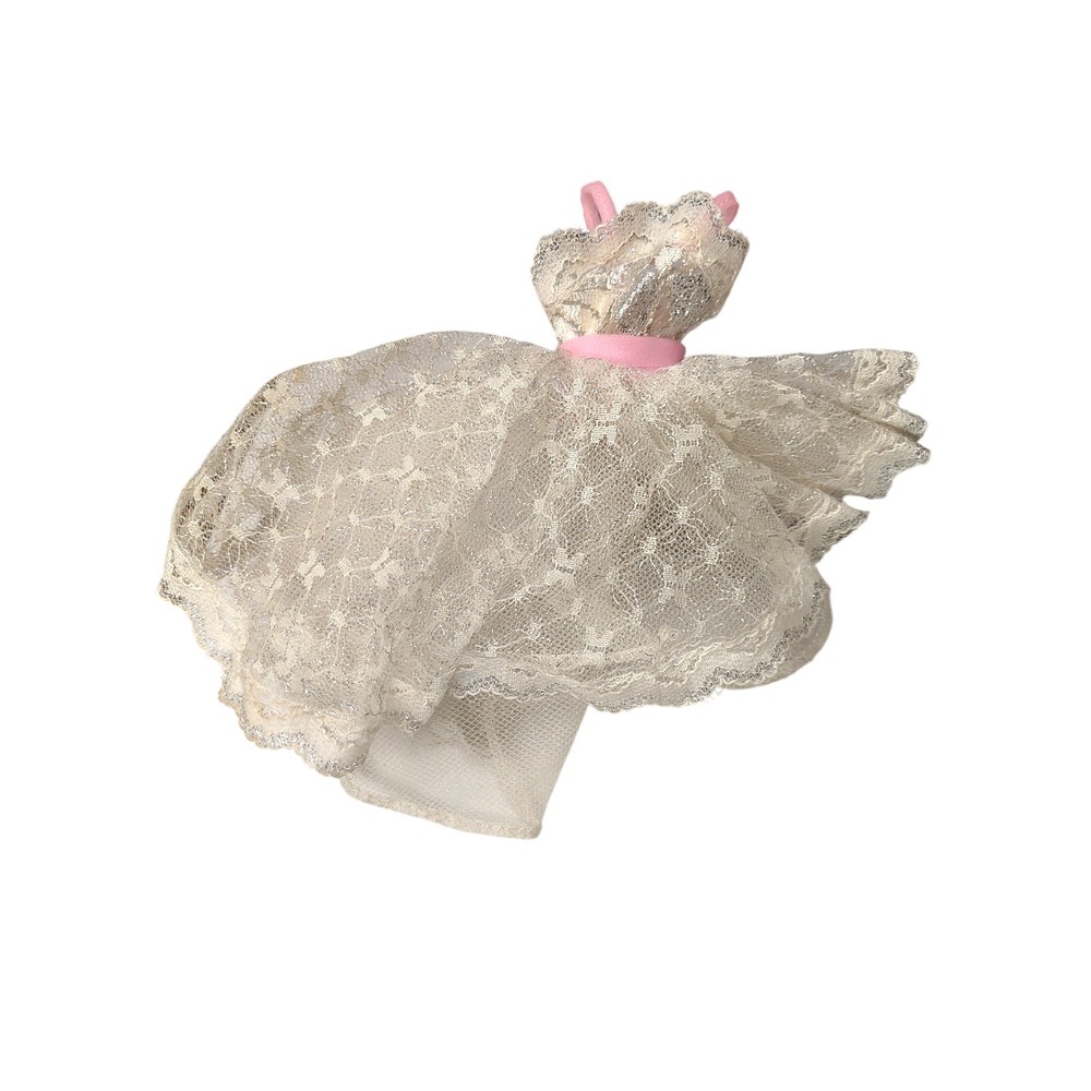1986 Spectra Doll Lace Dress Barbie Fashion Clone‎ Silver Sparkle Lace